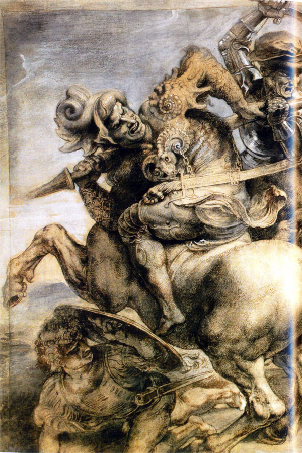 Copy afater Leonardo's Battle of Anghiari, by Peter Paul Rubens