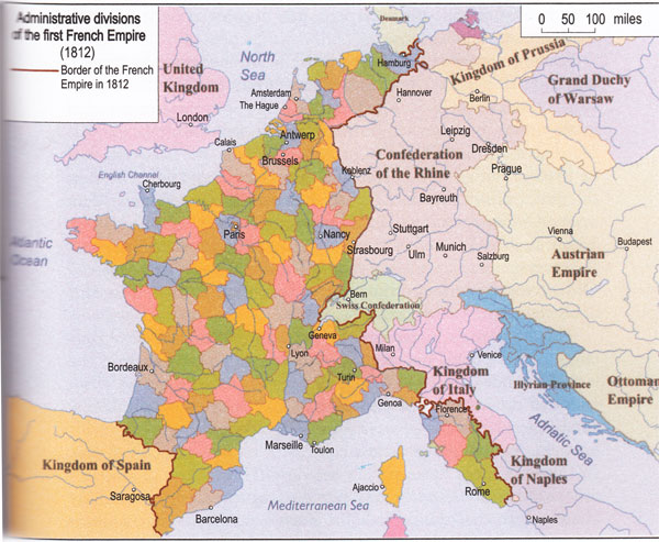 Besides the Empire, Napoleon also controls the Confederation of the  Rhine, the Kingdom of Italy, the Kingdom of Naples, the Kingdom of  Spain and the Grand Duchy of Warsaw.